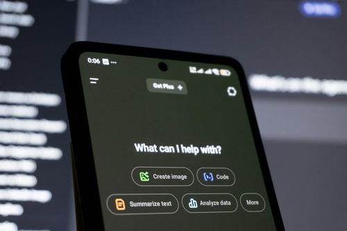 Smartphone displaying the ChatGPT interface.