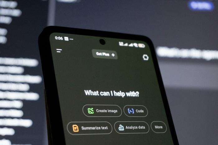 Smartphone displaying the ChatGPT interface.