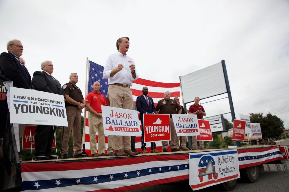 Glenn Youngkin during his 2021 campaign in Wytheville + Radford, Virginia