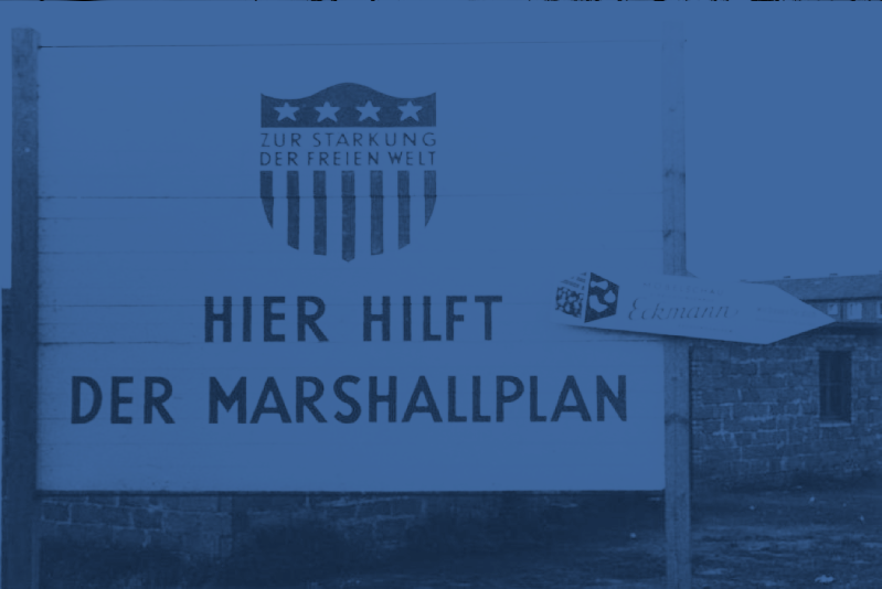 A poster promotes the Marshall Plan 1953 in West Germany.